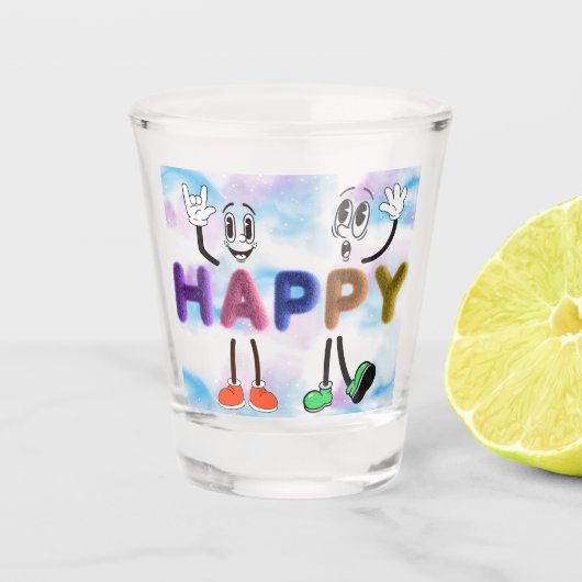 Happy Vibes Shot Glas (Voorkant)