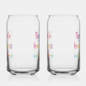 Happy Vibes Sprinkle Happiness Confetti Art Blikvorm Glas (Links)