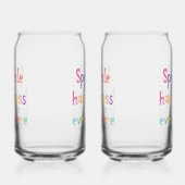 Happy Vibes Sprinkle Happiness Confetti Art Blikvorm Glas (Rechts)
