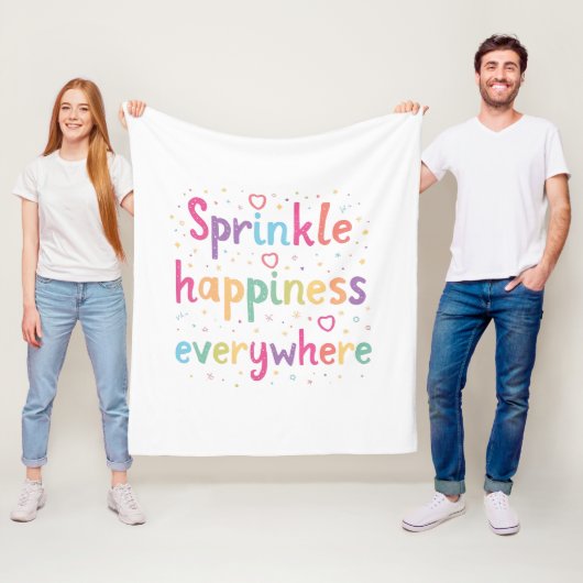 Happy Vibes Sprinkle Happiness Confetti Art Fleece Deken (In situ)
