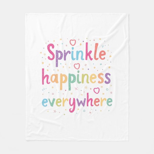 Happy Vibes Sprinkle Happiness Confetti Art Fleece Deken (Voorkant)