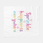 Happy Vibes Sprinkle Happiness Confetti Art Fleece Deken (Voorkant (Horizontaal))