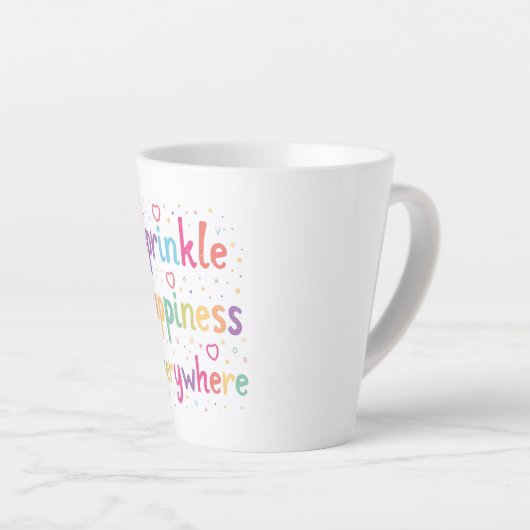 Happy Vibes Sprinkle Happiness Confetti Art Latte Mok (Rechterhoek)