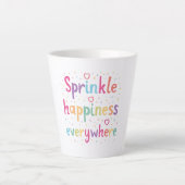 Happy Vibes Sprinkle Happiness Confetti Art Latte Mok (Voorkant)