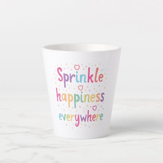 Happy Vibes Sprinkle Happiness Confetti Art Latte Mok (Voorkant)