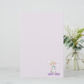 Happy Vibes Typography Cute Smiling Unicorn Briefpapier (Staand voorkant)
