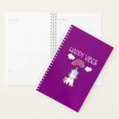 Happy Vibes Typography Cute Smiling Unicorn Planner (Display)