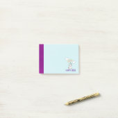 Happy Vibes Typography Cute Smiling Unicorn Post-it® Notes (Op bureau)