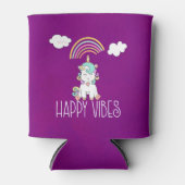Happy Vibes Typography Geweldige Rainbow & Unicorn Blikjeskoeler (Voorkant)