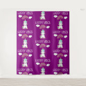 Happy Vibes Typography Geweldige Rainbow & Unicorn Wandkleed (Voorkant)