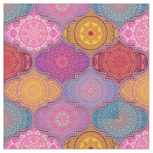 Happy Vibrant Colorful Tribal Bohemian Patroon Stof