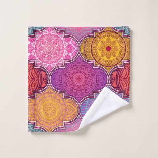 Happy Vibrant Tribal Bohemian Bath Towels Bad Handdoek (Wasdoekje)