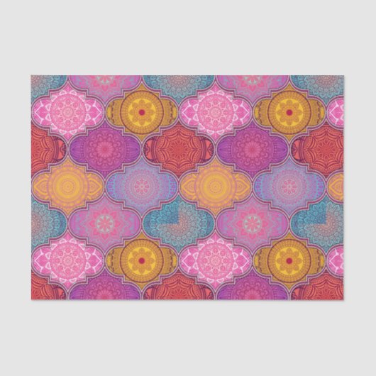 Happy Vibrant Tribal Bohemian Tissue Paper Tissuepapier (Voorkant)