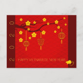 Happy Vietnamese Rat Nieuwjaar 2020 Blossoms HP Aankondigingskaart (Voorkant)