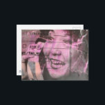 Happy Vintage Phone Call Briefkaart<br><div class="desc">A collage made and photographed by Angelandspot in the year 2026 with vintage images from a magazine from the 1980s era of a woman happy on a telephone call</div>