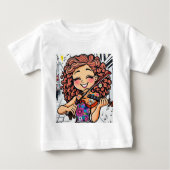 Happy Violin Girl Cartoon voor muziekliefhebbers (Voorkant)