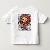 Happy Violin Girl Cartoon voor muziekliefhebbers Kinder Shirts (Achterkant)