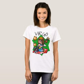Happy Virgo Angel met Harp T-shirt (Voorkant volledig)