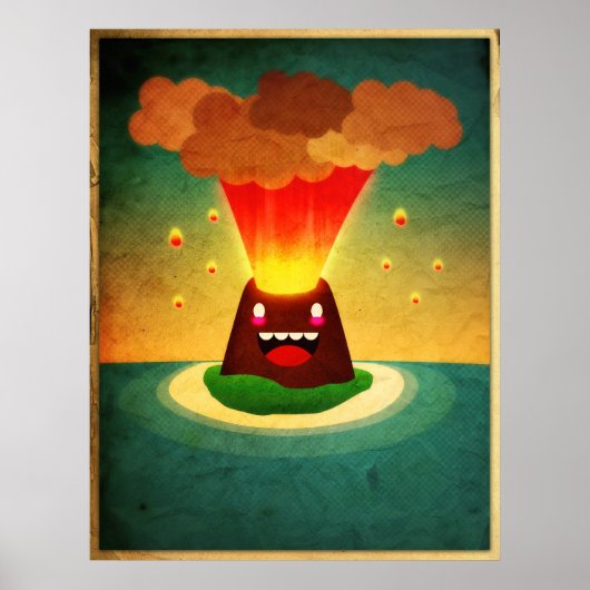Happy Volcano Poster (Voorkant)