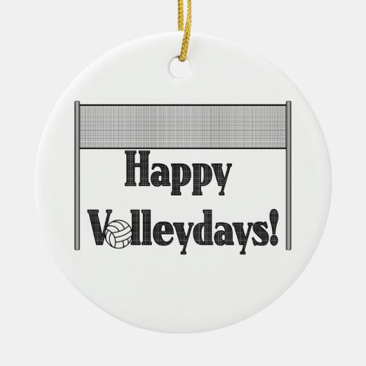 Happy Volleydays Keramisch Ornament (Voorkant)