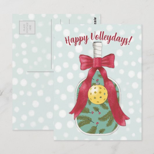 Happy Volleydays Pickleball thema vakantie kaart (Voorkant / Achterkant)