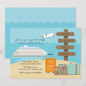 Happy Voyage Farewell Party Invitation Kaart (Voorkant / Achterkant)