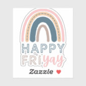Happy Vrijdag Fun Teacher Vrijdag Regenbow Sticker (Vel)