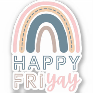 Happy Vrijdag Fun Teacher Vrijdag Regenbow Sticker