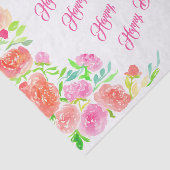 Happy Vrijgezellenfeest Waterverf Rozen Tissuepapier (Detail)