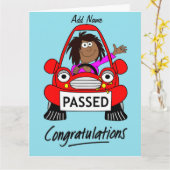 Happy Vrouw heeft alleen rijexamen afgelegd Kaart (Gele Bloem)