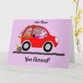 Happy Vrouw-kaart voor rijexamen Kaart (Gele Bloem)