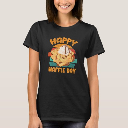 Happy Waffle Day Breakfast Waffles T-shirt (Voorkant)
