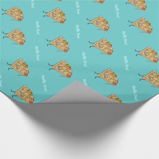 Happy Waffle met stroop en boterontbijt Cadeaupapier (Hoek)