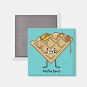 Happy Waffle met stroop en boterontbijt Magneet (Voorkant / Achterkant)