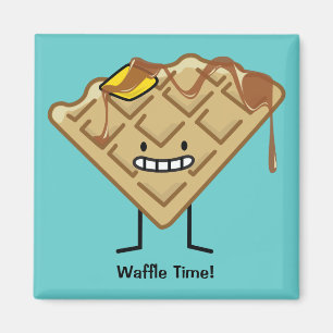 Happy Waffle met stroop en boterontbijt Magneet