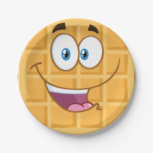 Happy Waffle Papieren Bordje (Voorkant)