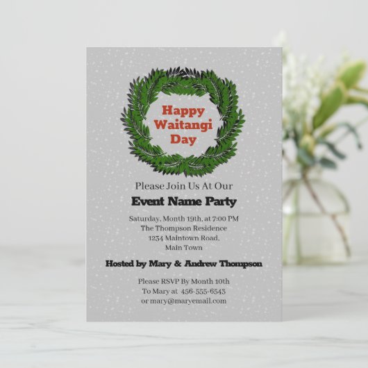 Happy Waitangi Day Fern Nieuw-Zeeland Kaart (Staand voorkant)