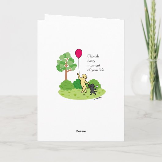 Happy Walking Labradors Cherish Kaart (Achterkant)