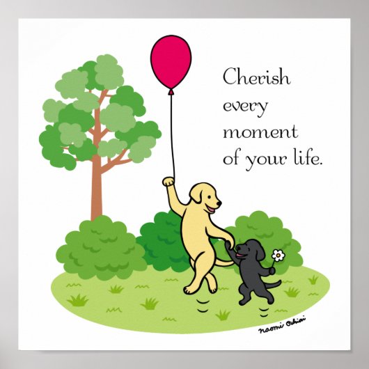 Happy Walking Labradors Cherish Poster (Voorkant)