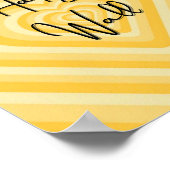 HAPPY WALL geel kunst poster (Hoek)