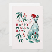 HAPPY WALLADAYS Wallaby Christmas Kaart (Voorkant / Achterkant)