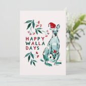 HAPPY WALLADAYS Wallaby Christmas Kaart (Staand voorkant)