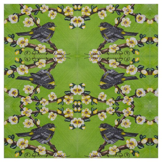 Happy Warbler Stof (Swatch)