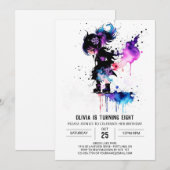 Happy Warrior Ninja Digitaal Meisje Verjaardag Kaart (Voorkant / Achterkant)