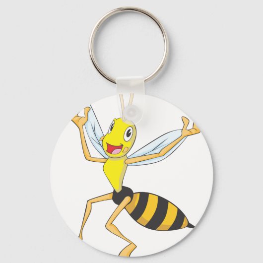 Happy Wasp Insect Sleutelhanger (Voorkant)