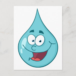 Happy Water Drop-tekenfilm Briefkaart
