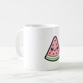 Happy Watermelon – Cute Kawaii Illustration Koffiemok (Voorkant links)