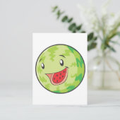 Happy Watermelon Fruit glimlachen Briefkaart (Staand voorkant)