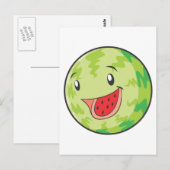 Happy Watermelon Fruit glimlachen Briefkaart (Voorkant / Achterkant)