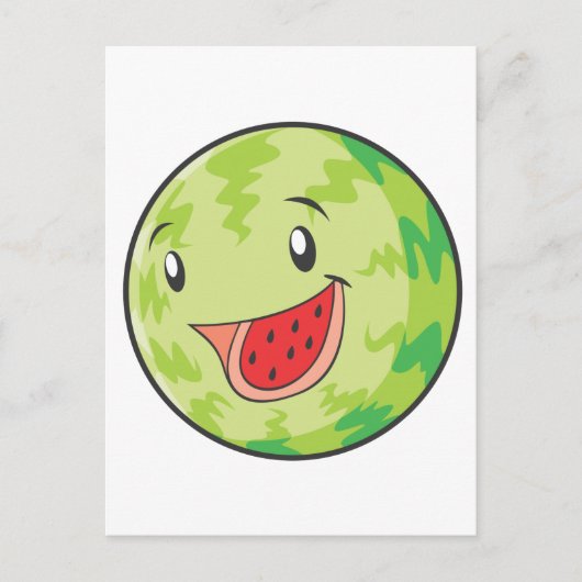 Happy Watermelon Fruit glimlachen Briefkaart (Voorkant)